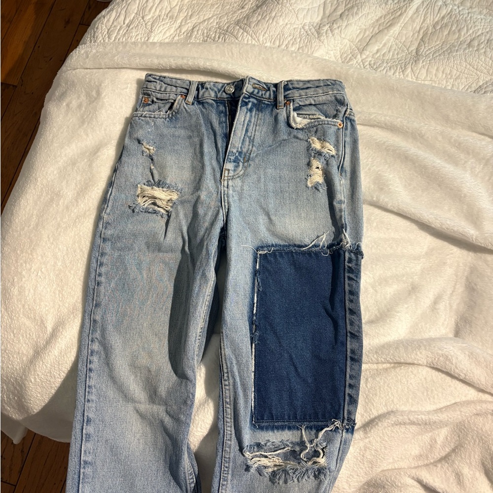 BDG Light Blue Denim Jeans with Dark Blue Accents urban outfitters